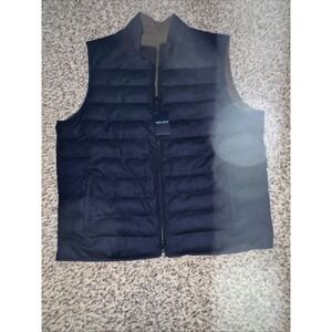 PETER MILLAR Excursionist Blue Reversible Vest Wool/Polyester Fleece  Zip Up XXL